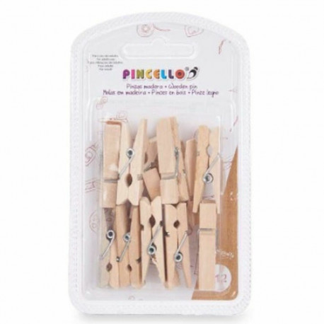 Зажимы Pincello 400 Коричневый Деревянный Средний (24 штук)