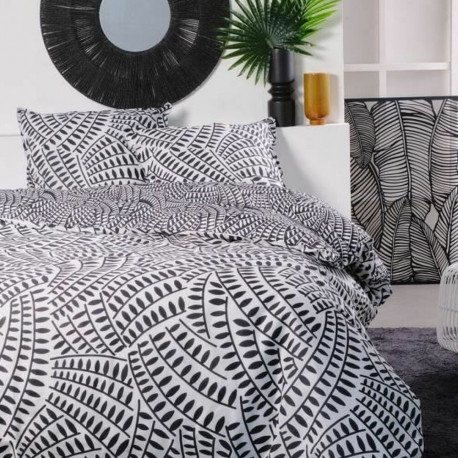 Duvet cover set TODAY White Black 260 x 240 cm