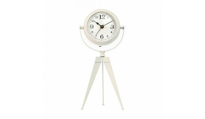 Table clock Tripod White Metal 12 x 30 x 12 cm (4 Units)