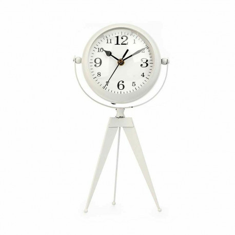 Table clock Tripod White Metal 14 x 30 x 11 cm (4 Units)