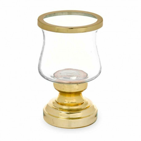 Candleholder Gift Decor MH-11016 MH-11016 Golden Crystal Steel 12 x 19,5 x 12 cm Wineglass (6 Units)