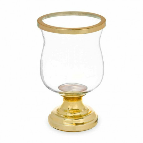 Candleholder Gift Decor MH-11020 MH-11020 Golden Crystal Steel 15,5 x 26 x 15,5 cm Wineglass (6 Unit