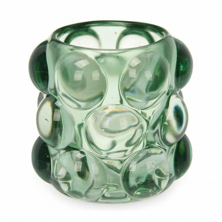 Candleholder Gift Decor GJS8585L-GRE GJS8585L-GRE Green Crystal 8,4 x 9 x 8,4 cm Microbeads (12 Unit
