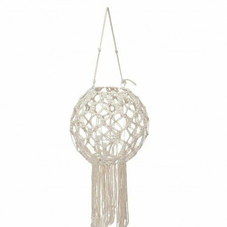 Latarnia Gift Decor JC23-27414PC JC23-27414PC Valge Puuvill Kristall Makramee 25 x 27 x 25 cm (4 Ühi