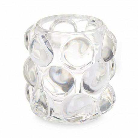 Candleholder Gift Decor GJS8585L-T GJS8585L-T Transparent Crystal 8,4 x 9 x 8,4 cm Microbeads (12 Un