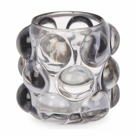 Candleholder Gift Decor GJS8585L-GRA GJS8585L-GRA Grey Crystal 8,4 x 9 x 8,4 cm Microbeads (12 Units