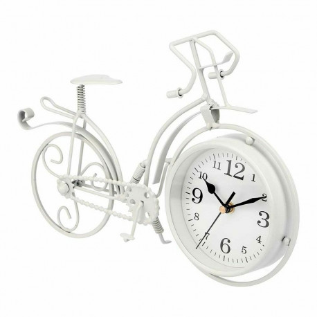 Table clock Bicycle White Metal 33 x 22,5 x 4,2 cm (4 Units)