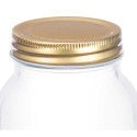 Jar Transparent Golden Metal Glass 950 ml 9 x 18 x 9 cm (12 Units)