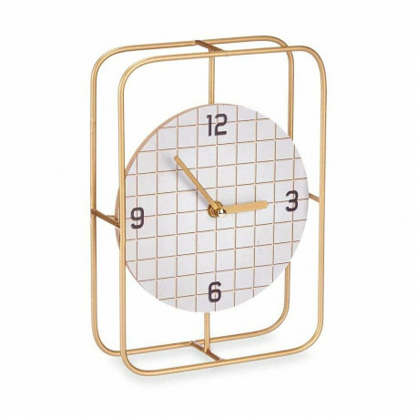 Table clock Squared Black Metal MDF Wood 18,5 x 25,5 x 6 cm (6 Units)