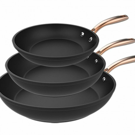 Pan Cecotec Polka Fantasy 20-24-28 Bucket Set Golden Black Stainless steel Aluminium Ø 28 cm Ø 24 cm