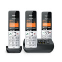 Gigaset COMFORT 500A Trio Analog/DECT telephone Caller ID Black, Silver