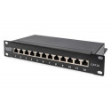 Digitus CAT 6A Patch Panel, shielded, 12-Port, 1HE, 10", black