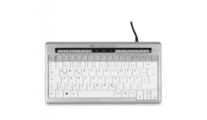 BakkerElkhuizen S-board 840 keyboard USB QWERTZ German Light grey, White