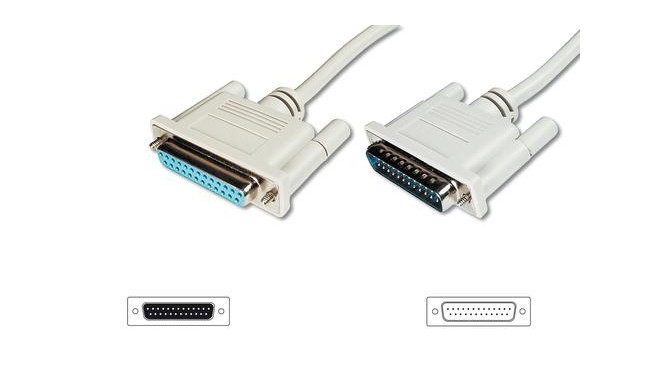 Digitus Datatransfer extension cable, D-Sub25/M - D-Sub25/F