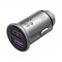 Dual Port Car Charger Vention FFEH0 USB A+A(30/30) Gray