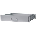 Intellinet 19" Drawer Shelf, 2U, Shelf Depth 350mm, Max 30kg, Grey, Three Year Warranty