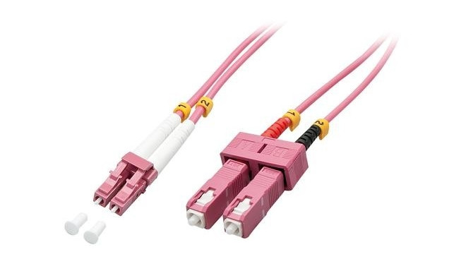 Lindy 46362 fibre optic cable 3 m LC SC OM4 Pink