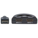 Manhattan HDMI Switch 2-Port, 1080p, Connects x2 HDMI sources to x1 display, Manual Switching (via b