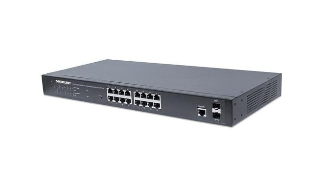 Intellinet 16-Port Gigabit Ethernet PoE+ Web-Managed Switch with 2 SFP Ports, IEEE 802.3at/af Power 