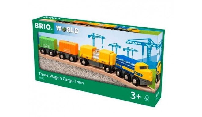 Three-wagon cargo train