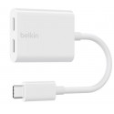 Adapter Dual USB-C Audio + Charge rockstar white