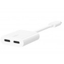 Adapter Dual USB-C Audio + Charge rockstar white