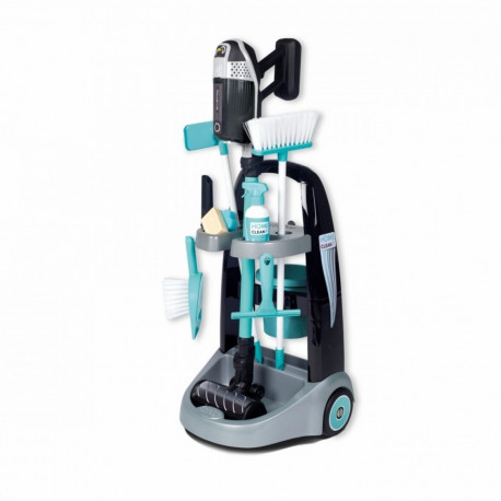 Cleaning trolley with vacuum cleaner