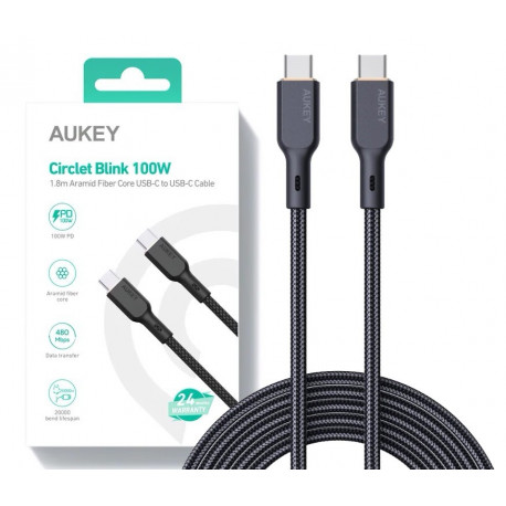 AUKEY CB-KCC102 Nylon Braided USB-C to USB-C Cable (1.8m)