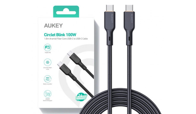 AUKEY CB-KCC102 Nylon Braided USB-C to USB-C Cable (1.8m)