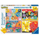 Puzzle 4x100 elementów Pokemon
