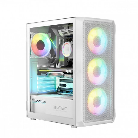 The Savio Portos ARGB MIDI White is a high-performance mid-tower computer case desi
