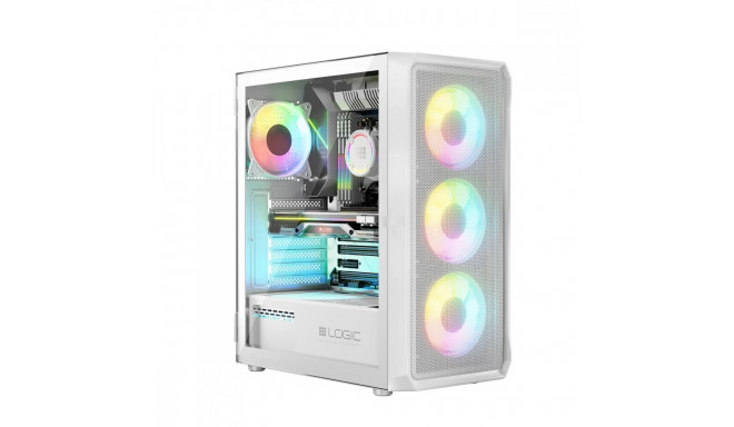 The Savio Portos ARGB MIDI White is a high-performance mid-tower computer case desi