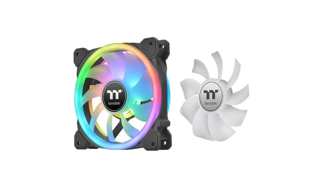 SwaFan 12 RGB fan + controller + replacement blades (reverse), black