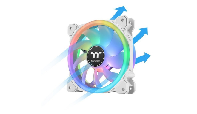 SwaFan 12 RGB fan + controller + replacement blades (reverse), snow