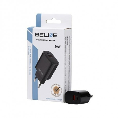 20W USB-C + USB-A must laadija