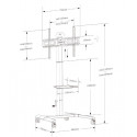 Mobile LCD/LED stand 32-70 inches, 40 kg with a shelf