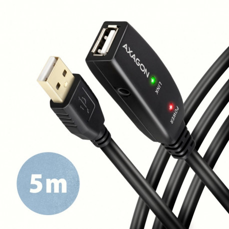 AXAGON ADR-205 Active USB 2.0 Extension Cable, USB-A Male to USB-A Female, 5m