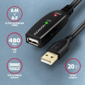 AXAGON ADR-220 USB 2.0 A-M -> A-F act 20m cabl