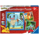 Puzzles 3x49 elements Pokemon