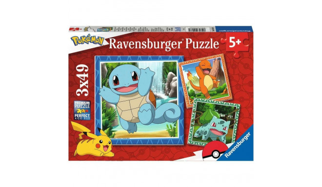 Puzzles 3x49 elements Pokemon