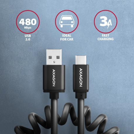 Axagon kaabel USB-C - USB-A 0,6m (BUCM-AM10TB)