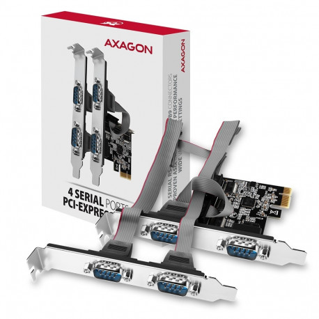 The AXAGON PCEA-S4N is a PCI-Express expansion card that adds four high-spe