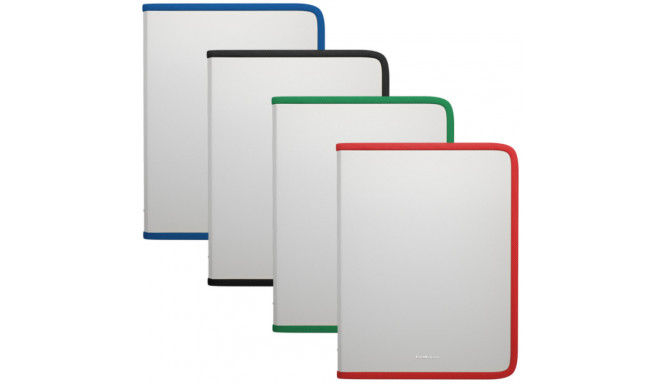 Zip folder for notebooks ErichKrause® Diagonal Clear with colored zippers, A5+, assorted colors (4 p