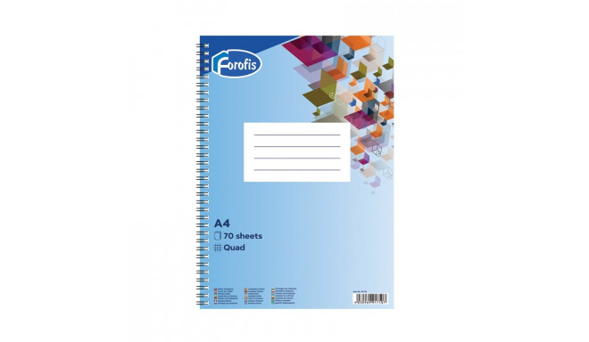 Folder in spiral binding A4 FOROFIS square perforated cardboard covers 70 sheets