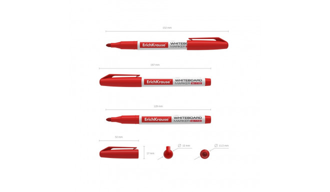 White board marker ErichKrause® W-110, color: red (box 12 pcs.)