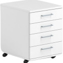 Drawer box on wheels Optima 415x638x500mm with 4 drawers white