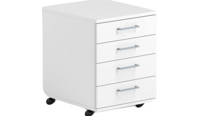 Drawer box on wheels OPTIMA 415x500x638mm with 4 drawers white