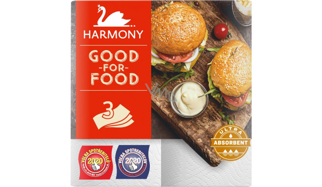 Household paper 3-ply HARMONY Good For Food 2rl, white