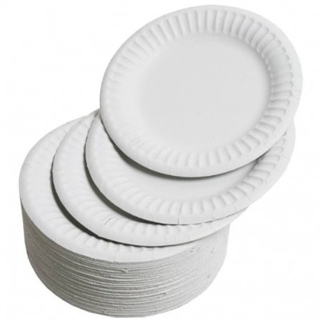 Cardboard plate SMILE 18cm white, 50 pcs