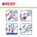 Kriidimarker-klaastahvlimarker-klaastahvlimarker koonilise otsaga EDDING 2-3mm valge